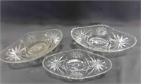 (3) Anchor Hocking Glass Prescut Clear Pattern