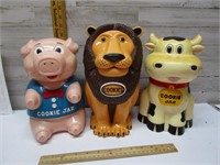 3 PLASTIC TALKING COOKIE JARS