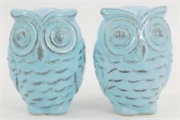 * Vintage Turquoise Blue Ceramic Owl Salt &