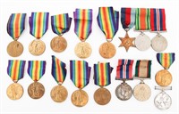 WWI - WWI UK & CANADIAN VICTORY & SERVICE MEDALS