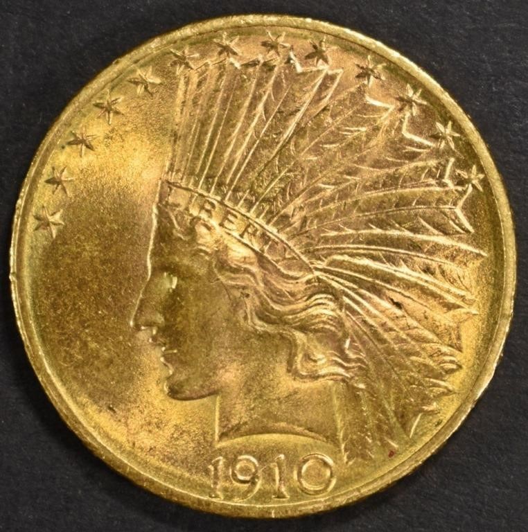 1910-D $10 GOLD INDIAN CH BU