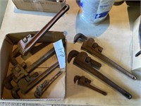 Various Size Craftsman & Ridgid Pipe Wrenches