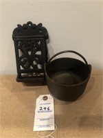 cast match holder & small pot