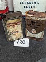 Standard and Texaco Oil Cans