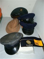 GROUP OF MILITARY AND POSTAL WORKER HATS, NEW