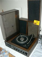 TURNTABLE AND 8-TRACK PLAYER, 3 SPEAKERS