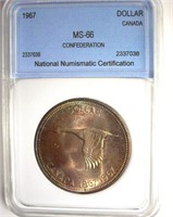 1967 Dollar NNC MS66 Confederation