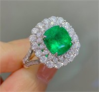 3.26ct Natural Colombian Emerald Ring, 18k gold