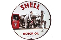 ENAMELED METAL SHELL OIL SIGN