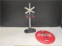 Lionel Railroad Crossing Sign & 5" Metal Coke