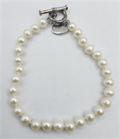 Sterling 8in Pearl Bracelet