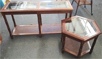 Glass Top Sofa & End Table Set
