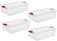 Sterilite Latch Boxes- Infra Red- 32qt- Set of 4