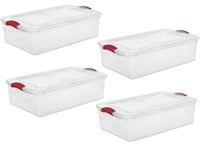 Sterilite Latch Boxes- Infra Red- 32qt- Set of 4