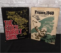 Vintage Bookcase Games, Stock Market & France 1940