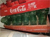 Coca-Cola bottles with crate and Coca-Cola 2 l