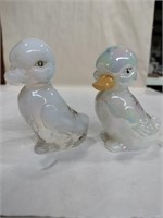 2 fenton hand-painted ducts signed