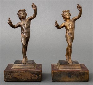 Pompeiian 'Dancing Faun' Bookends, 2