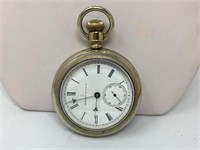 1877 Railway Hampden 18s Pocket Watch - Runs