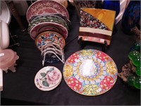 14 plates including mid-century 7 1/2" square;