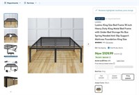 N9555  Lusimo King Metal Bed Frame 18 inch King S