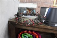 CANDLE WREATH WITH METAL BERRIES