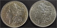 (2) 1889 MORGAN DOLLARS AU