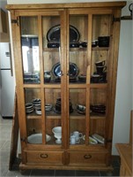 Glass Front Wood China Cabinet # 1