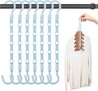 Space Saving Hangers with 5 Holes, 7 Pack