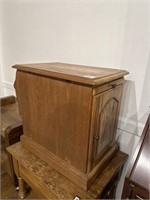 Narrow oak cabinet