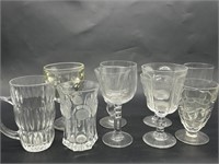Assorted Clear Drinking Glasses, as pictured