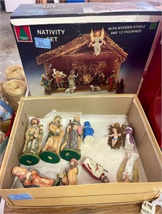Nativity sets, one new in box ceramic