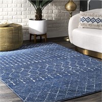 (4' x 6') nuLOOM Moroccan Rug (Dark Blue)