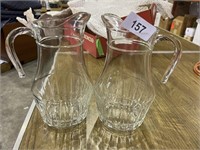 (2) Matching Glass Pitchers