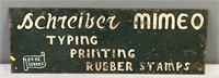 Schreiber Mimeo Advertising Sign