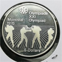 1976 Canada $5 Silver Coin Olympics .86 oz.