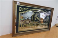 Lowen Brau Beer Mirror 32x20", framed