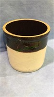 Brown & white 1 gallon crock, 8 inch diameter,