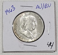 1963 Silver Franklin Toning Started 1/2 Dollar