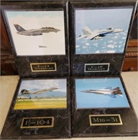 W - LOT OF 4 MILITARY AIRCRAFT PLAQUES (B32)