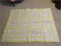 (2) Quilts = 1 Baby, Yellow , Embroidery, Point