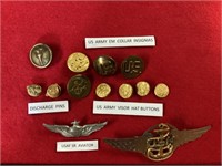MIXED LOT OF PINS AND BUTTONS