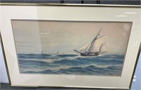 Seascape Watercolor, Otis S. Weber