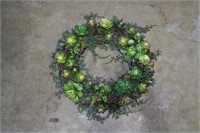 Grapevine Succulent Wreath 19" rnd