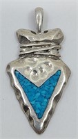 Navajo Sterling Silver Arrowhead Turquoise
