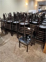48 BLACK METAL FRAME WOOD SEAT LADDER BACL DINING