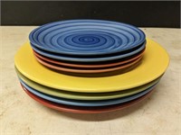 GROUP OF COLORED DISHES