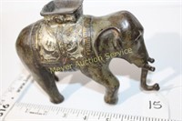 Elephant Still Cast Iron Bank w/Houdah trunk moves