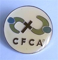 CFCA PIN PINBACK VINTAGE ENAMELED GOLD TONE