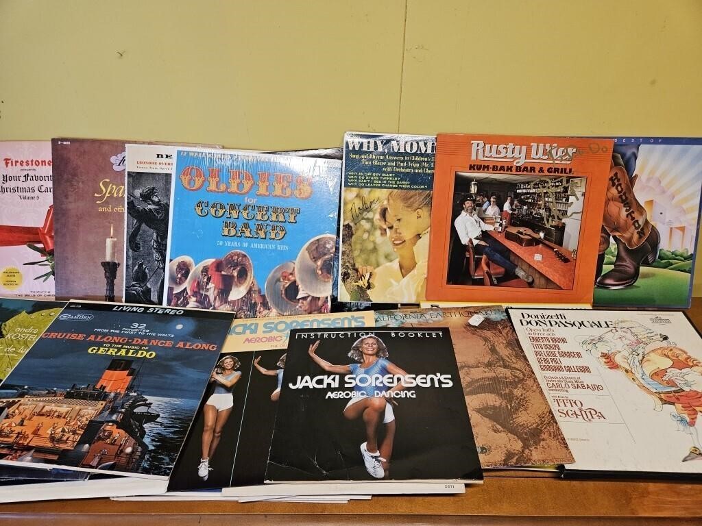 (3) Vintage LP's, Vinyl Albums-Rusty Wier Signed